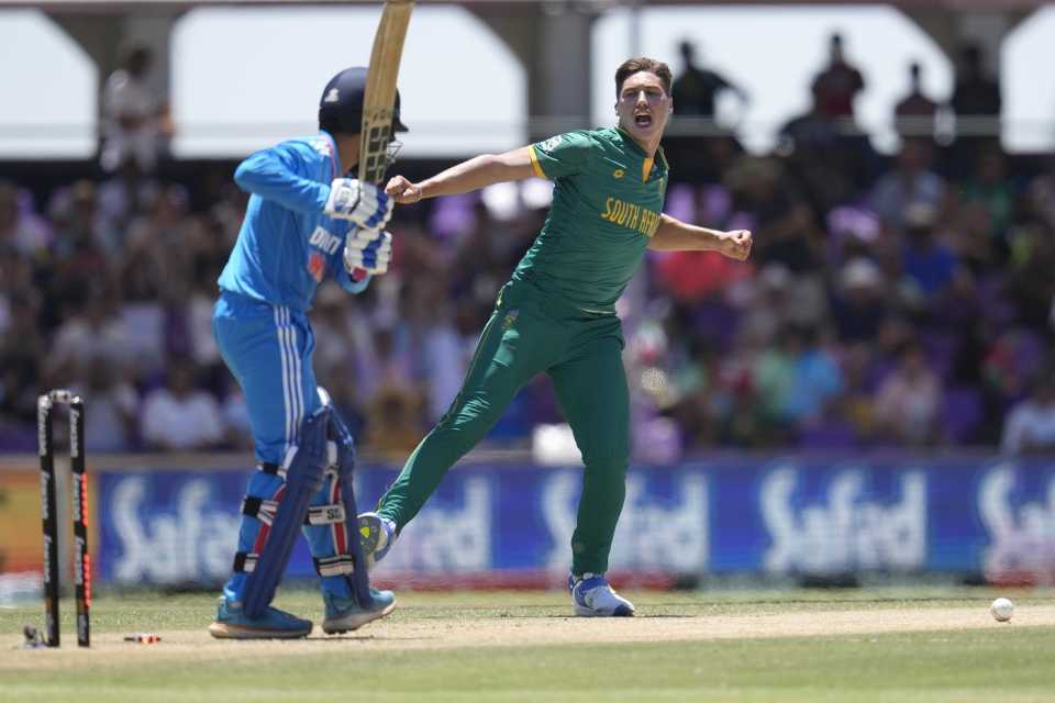 Nandre Burger castled Rajat Patidar after being hit for a six and four in the same over