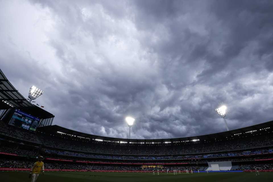 Stormy skies above the MCG, Australia vs Pakistan, 2nd Test, day one, Melbourne, December 26, 2023