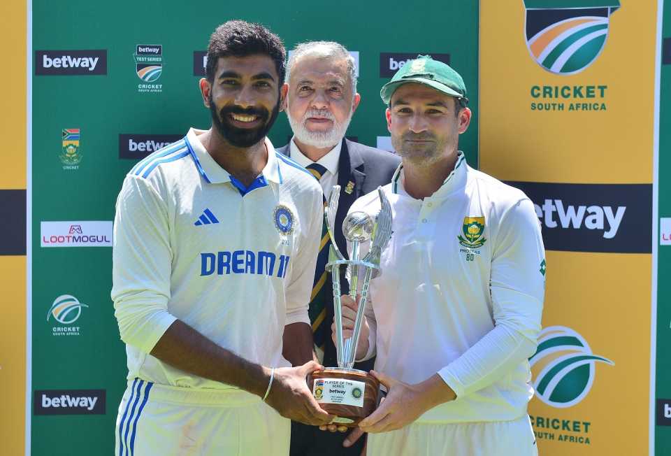Jasprit Bumrah shared the Player-of-the-Series award with Dean Elgar, South Africa vs India, 2nd Test, Cape Town, 2nd day, January 4, 2024
