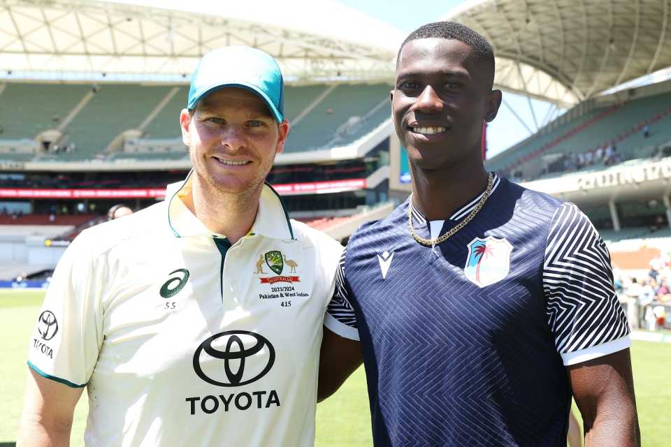Steven Smith was Shamar Joseph's first Test wicket, Australia vs West Indies, 1st Test, Adelaide, 3rd day, January 19, 2024