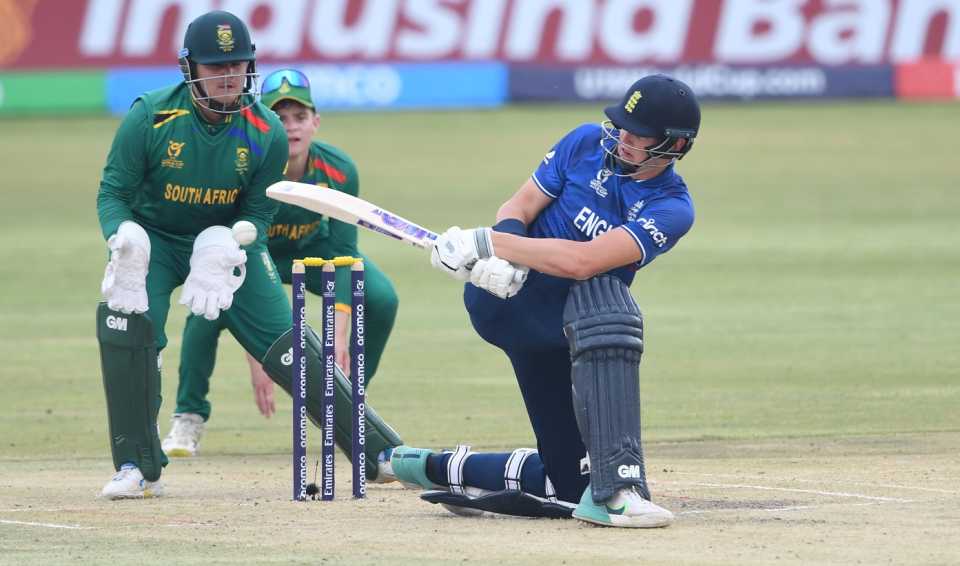 Ben McKinney nails a sweep, South Africa vs England, U19 World Cup, Potchefstroom, January 23, 2024