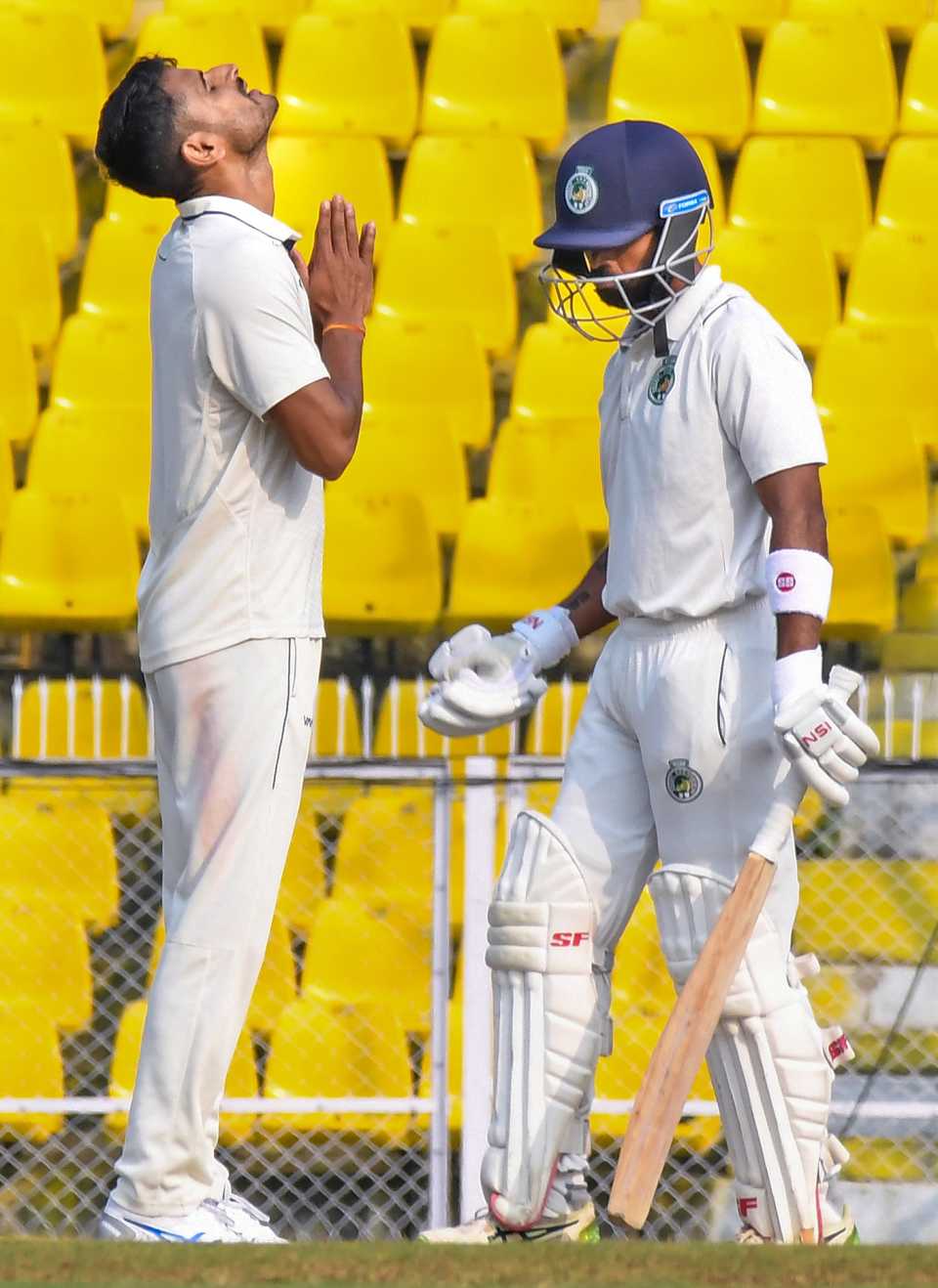 Suraj Sindhu Jaiswal reacts after taking a wicket, Assam vs Bengal, Ranji Trophy 2023-24, 2nd day, Guwahati, January 27, 2024