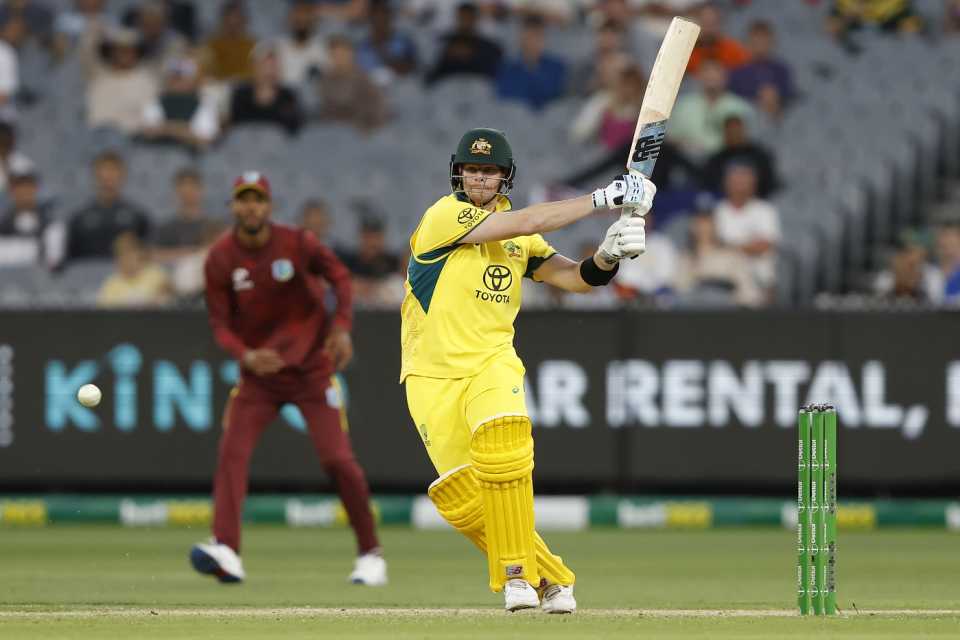 Steven Smith pulls one away on his way to an unbeaten 79, Australia vs West Indies, 1st ODI, Melbourne, February 02, 2024