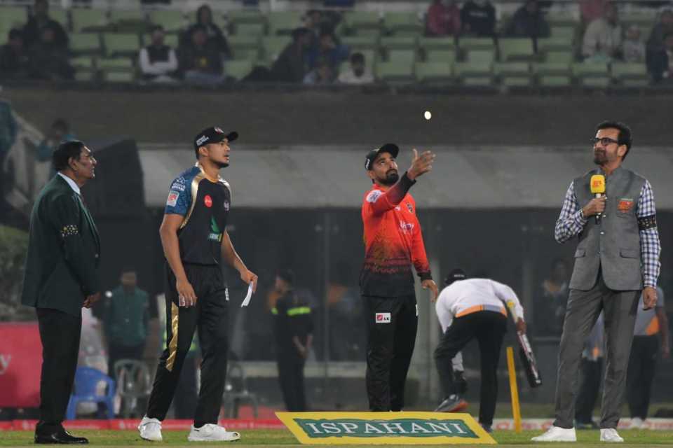 Taskin Ahmed and Litton Das at the toss, Durdanto Dhaka vs Comilla Victorians, Bangladesh Premier League, February 9, 2024