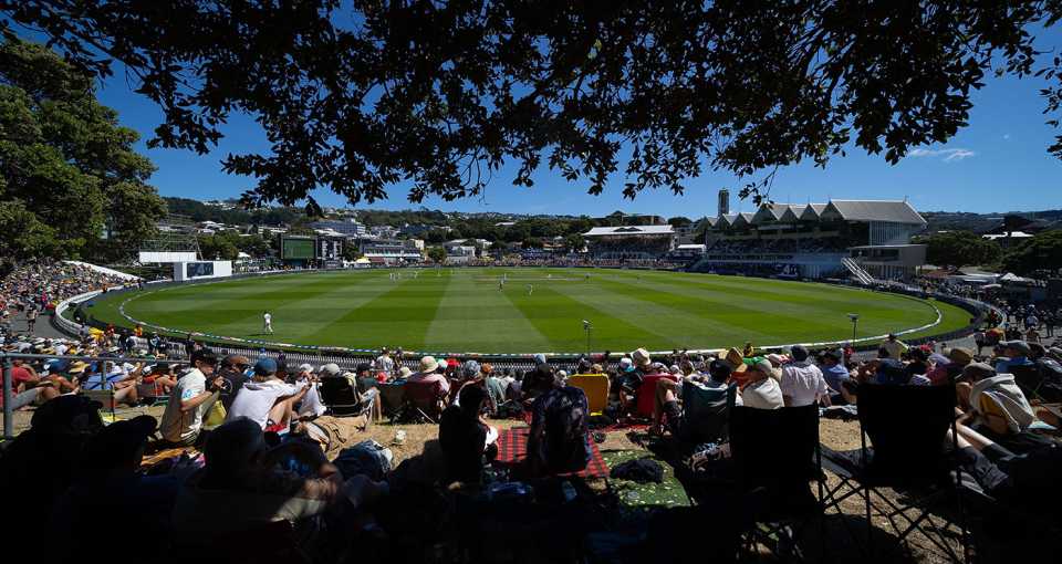 A view across the Basin Reserve, New Zealand vs Australia, 1st Test, 2nd day, Wellington, March 1, 2024