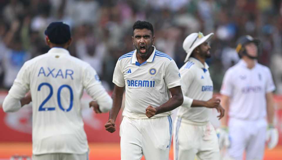 R Ashwin celebrates the wicket of Ben Duckett, India vs England, 2nd Test, Visakhapatnam, 4th day, February 5, 2024