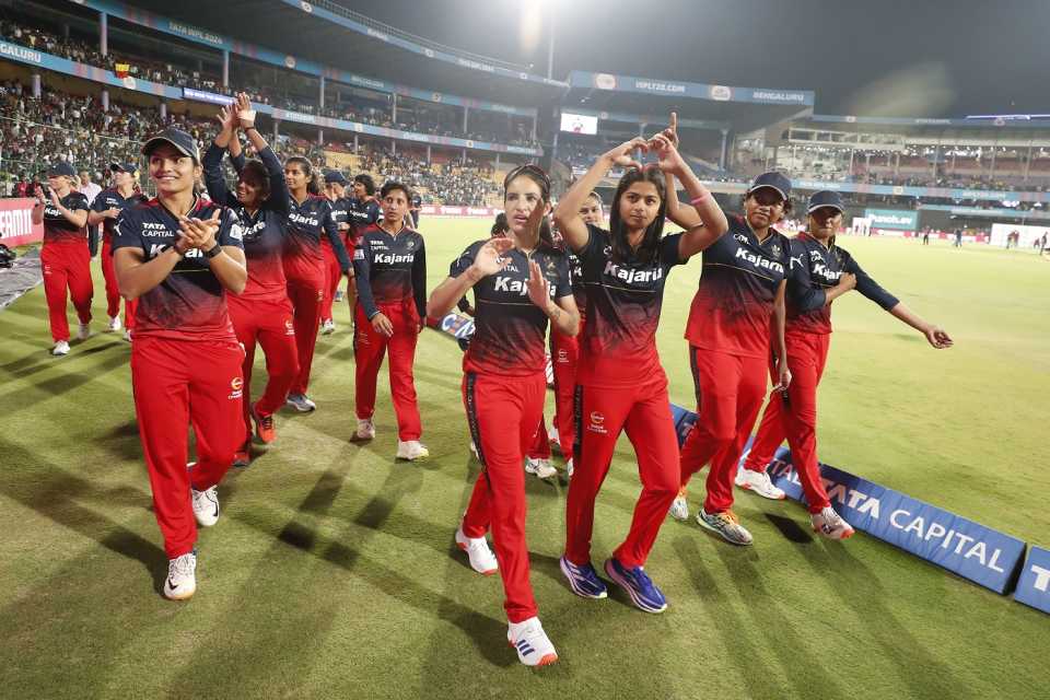 RCB players with a lap of honour for the crowd support