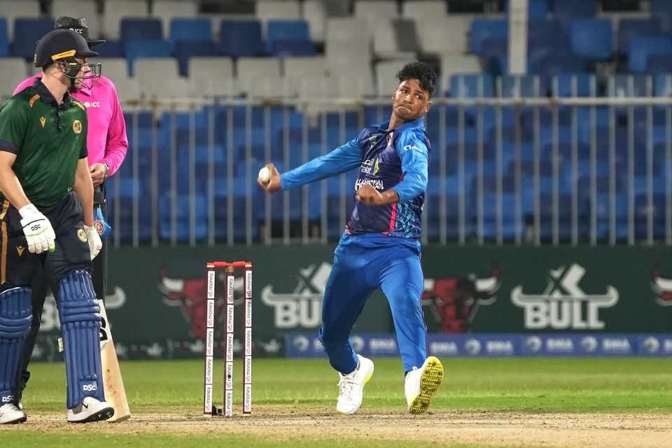 AM Ghazanfar bowls on his ODI debut