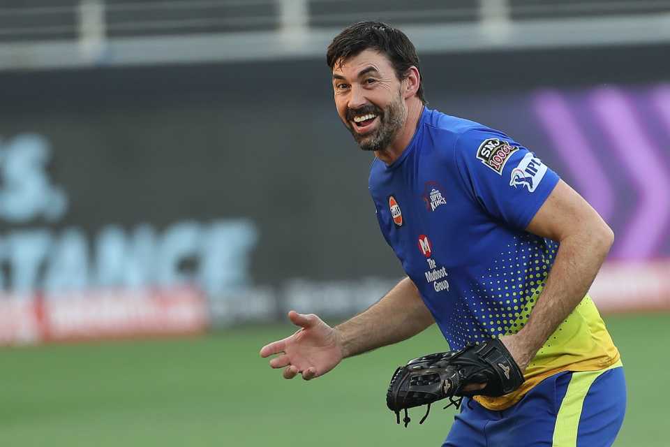 Stephen Fleming in the field ahead of the match