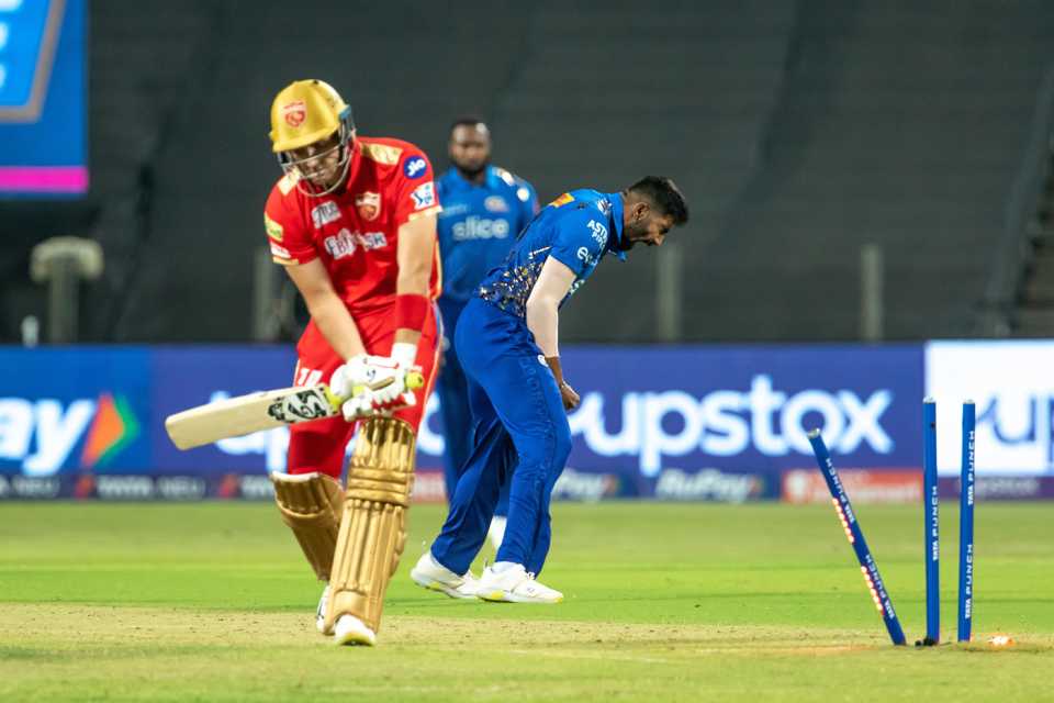 Jasprit Bumrah sent in the perfect yorker to get rid of Liam Livingstone