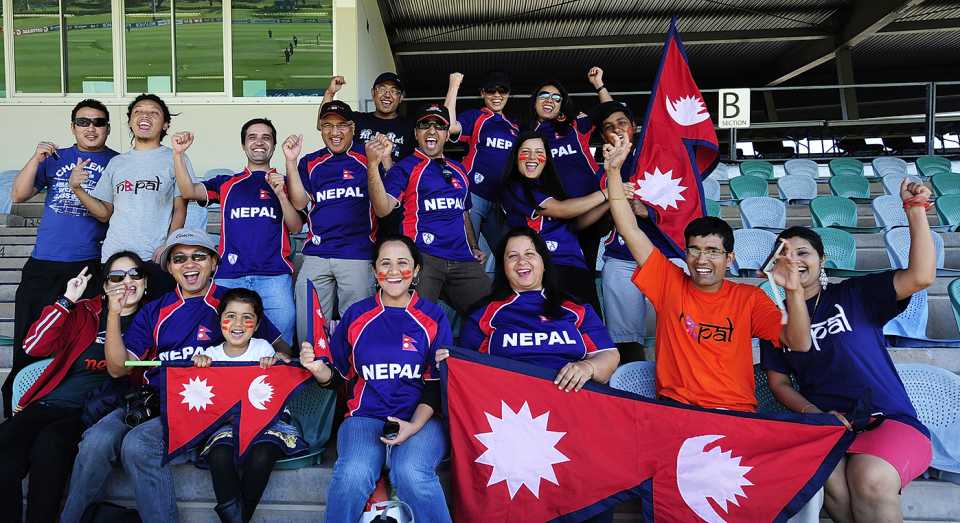 Fans show their support for the Nepal team in Townsville