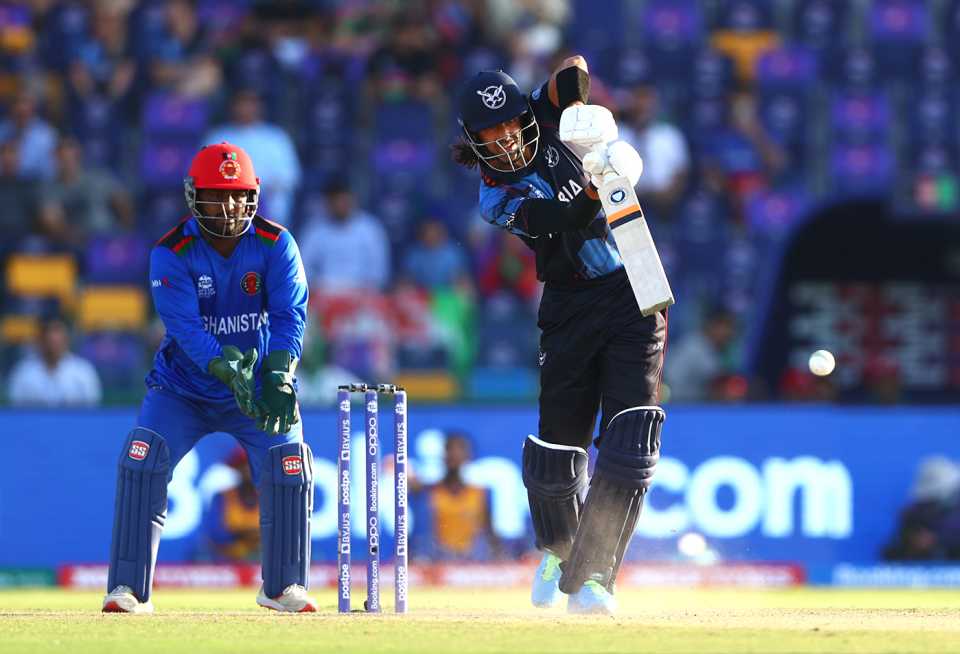 David Wiese drives, Afghanistan vs Namibia, T20 World Cup, Group 2, Abu Dhabi, October 31, 2021