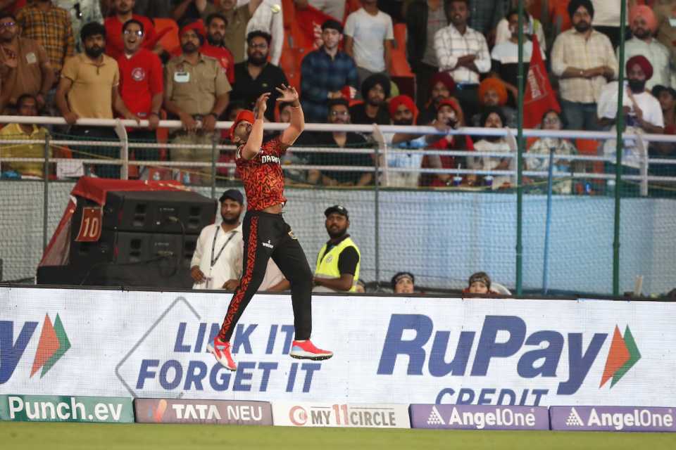 Nitish Kumar Reddy put down a crucial catch in the final over, Punjab Kings vs Sunrisers Hyderabad, IPL 2024, Mullanpur, April 9, 2024