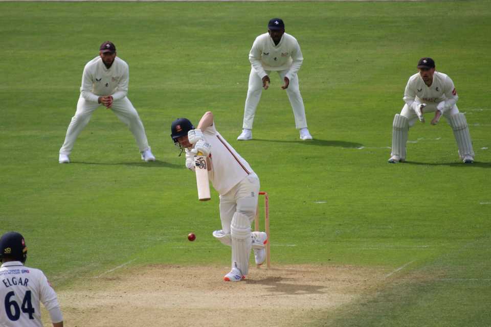 Jordan Cox made a free-flowing fifty against his former team-mates on the first day at Chelmsford, Essex vs Kent, County Championship, Division One, April 12, 2024