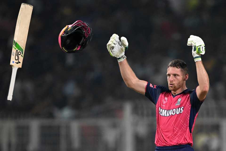 And that's how Jos Buttler celebrated his match-winning century