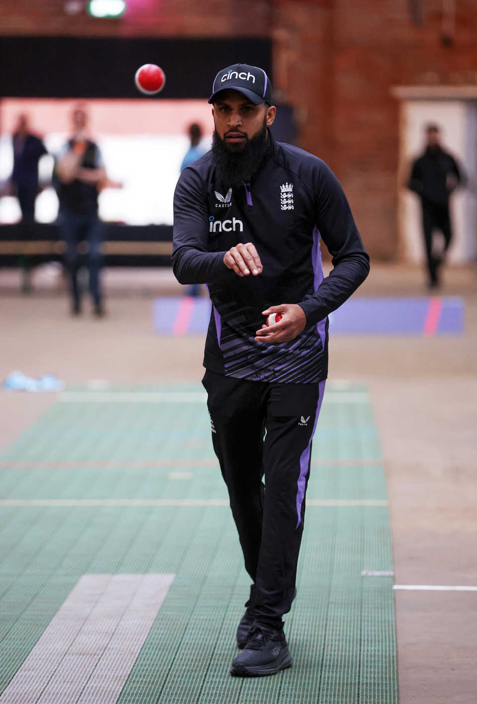 Adil Rashid at the ECB's launch of a national tape-ball competition in Birmingham
