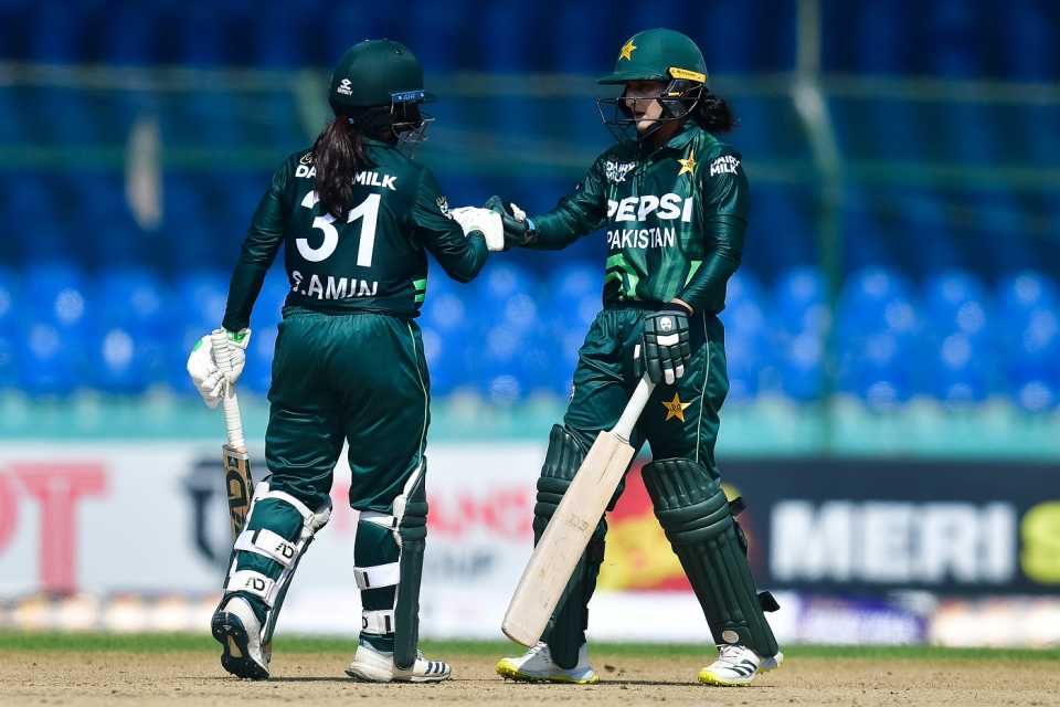 Sidra Ameen and Bismah Maroof put up an 80-run second-wicket stand, Pakistan vs West Indies, 2nd women's ODI, Karachi, April 21, 2024