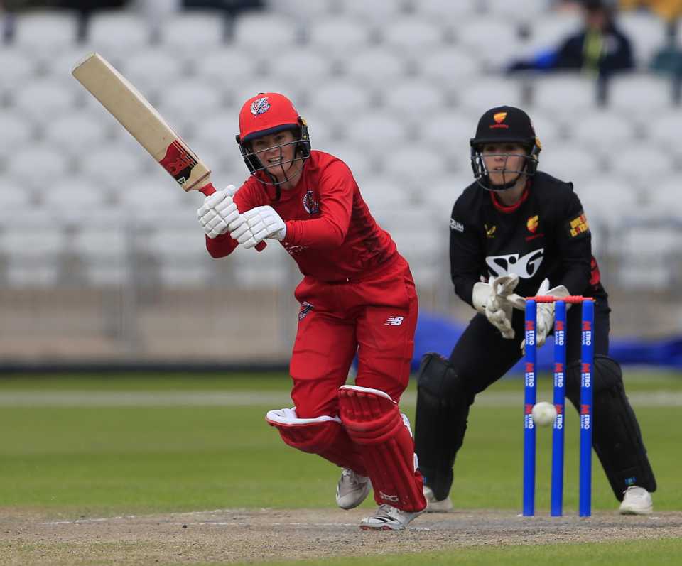 Katie Mack works the ball into the leg side