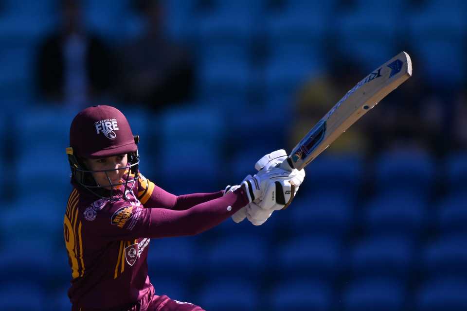 Charli Knott made 73 off 61 balls, Tasmania vs Queensland, WNCL 2024, Hobart, February 24, 2024