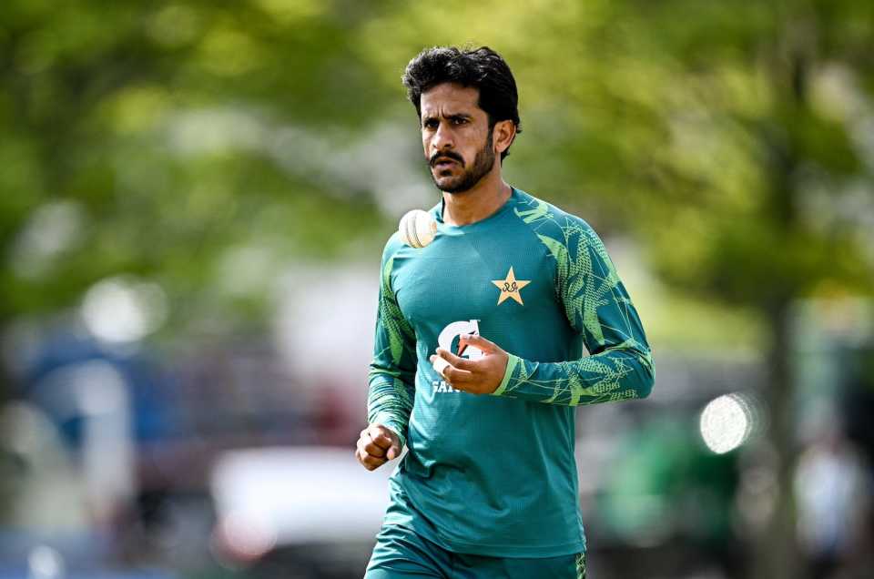 Hasan Ali during a net session in Dublin, Ireland, May 9, 2024