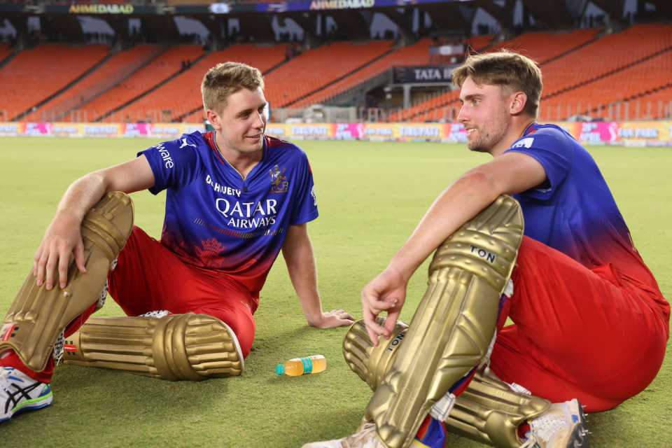 Cameron Green and Will Jacks have chat after the game, Gujarat Titans vs Royal Challengers Bengaluru, IPL 2024, Ahmedabad, April 28, 2024