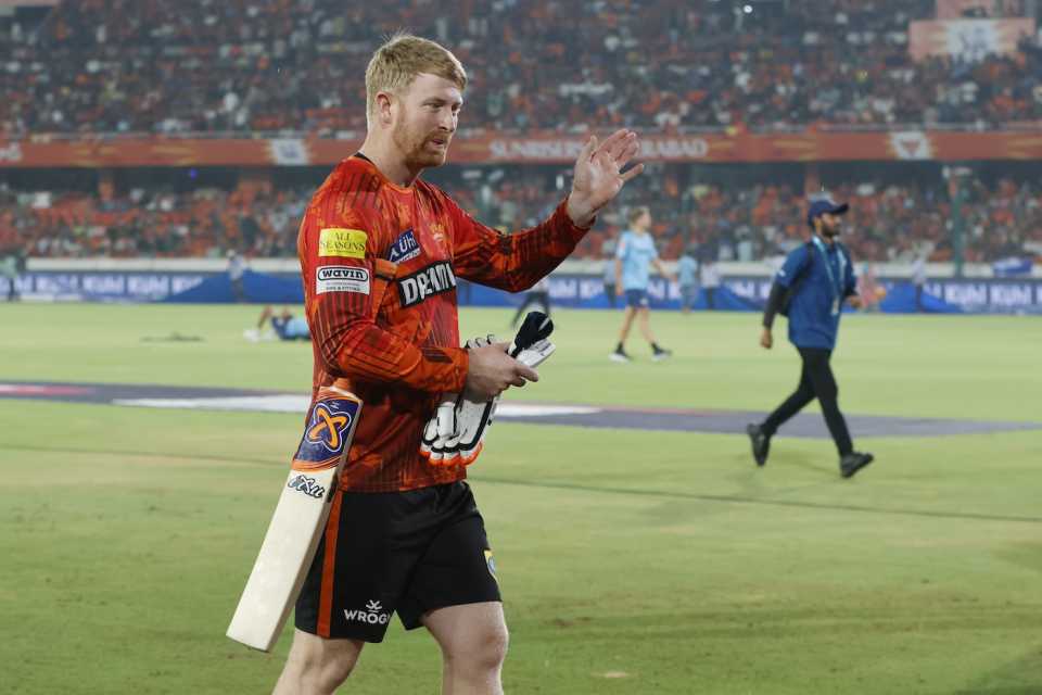 Heinrich Klaasen walks off the field, Sunrisers Hyderabad vs Gujarat Titans, IPL 2024, Hyderabad, May 16, 2024