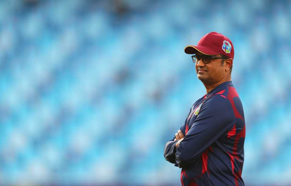 West Indies batting coach Monty Desai looks on at training ahead of the game, England vs West Indies, T20 World Cup 2021, Super 12s, Dubai, October 23, 2021