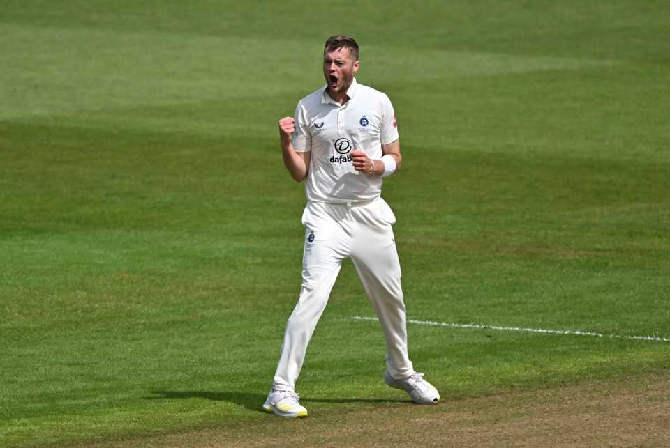 Tom Helm claimed a four-wicket haul, Glamorgan vs Middlesex, County Championship, Division Two, Cardiff, May 17, 2024