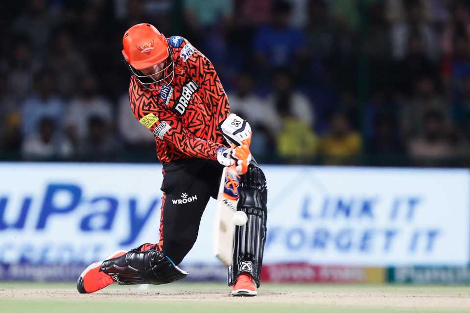 Heinrich Klaasen swings his bat, Delhi Capitals vs Sunrisers Hyderabad, IPL 2024, Delhi, April 20, 2024