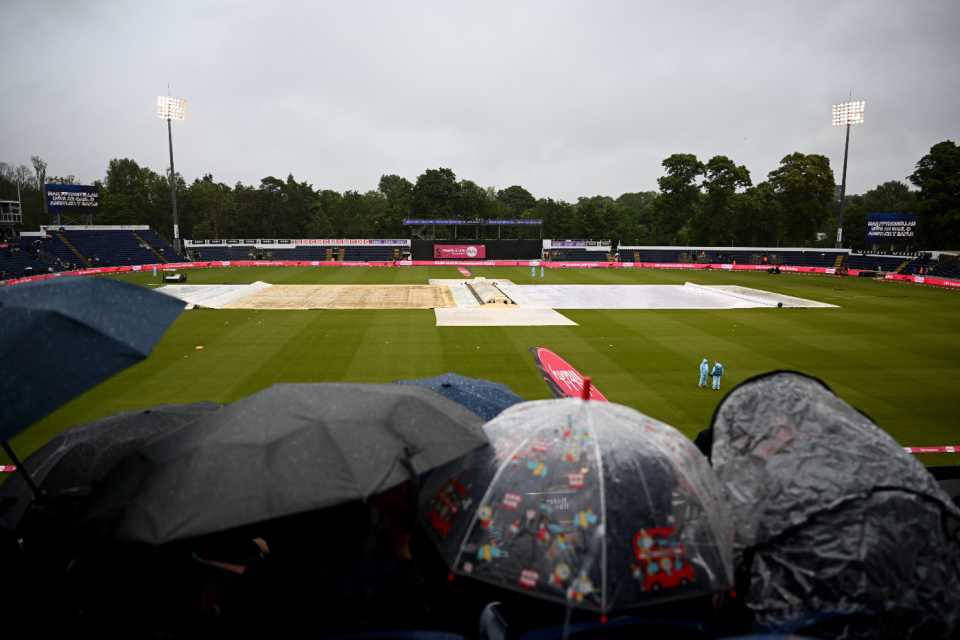 Rain delayed the toss in the third T20I in Cardiff, England vs Pakistan, 3rd T20I, Cardiff, May 28, 2024