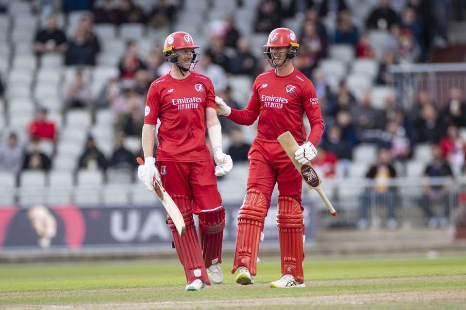 Luke Wells and Keaton Jennings put on a 80-run stand, Lancashire vs Birmingham, Vitality Blast, Old Trafford, June 7, 2024
