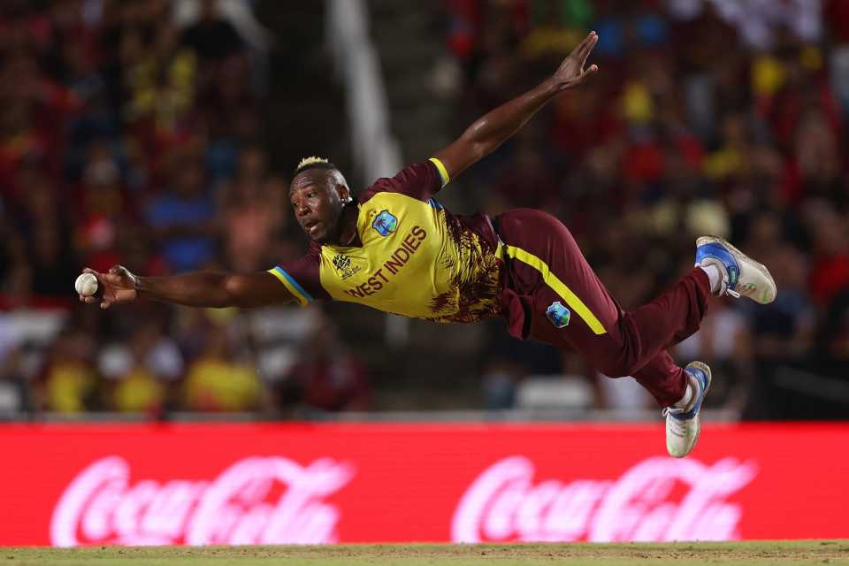 Is it a bird? Is it a plane? No, it‍‍`s...., West Indies vs New Zealand, Men‍‍`s T20 World Cup 2024, Tarouba, June 12, 2024