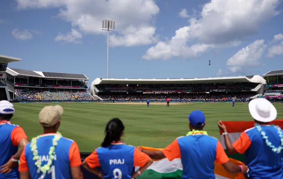 The Kensington Oval soaks in the cricket amid the sunshine, Afghanistan vs India, T20 World Cup Super Eight, Bridgetown, June 20, 2024