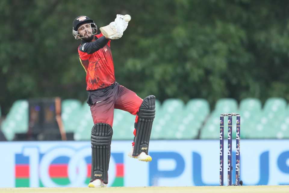 Mohammad Haris top scored for Kandy Falcons with 56 off 32, in a chase that went down to the wire, Colombo Strikers vs Kandy Falcons, Lanka Premier League 2024, Dambulla, July 6, 2024