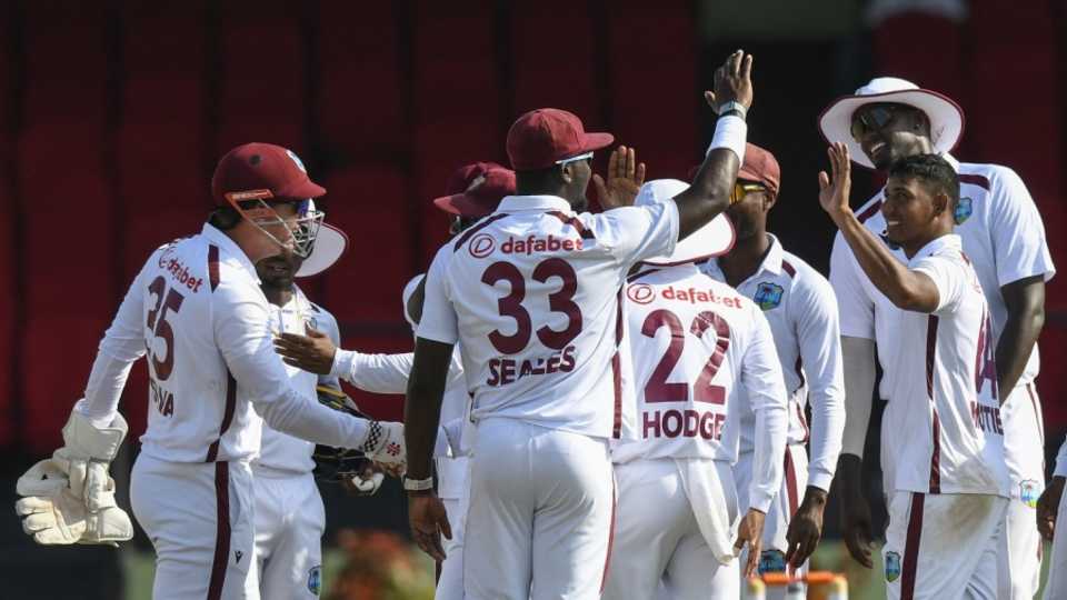 Jayden Seales and Gudakesh Motie brought about wickets in a cluster, West Indies vs South Africa, 2nd Test, day 2, Providence, August 16, 2024