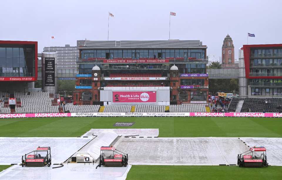 Rain delayed the start of the second day at Old Trafford, England vs Sri Lanka, 1st Test, Emirates Old Trafford, 2nd day, August 22, 2024