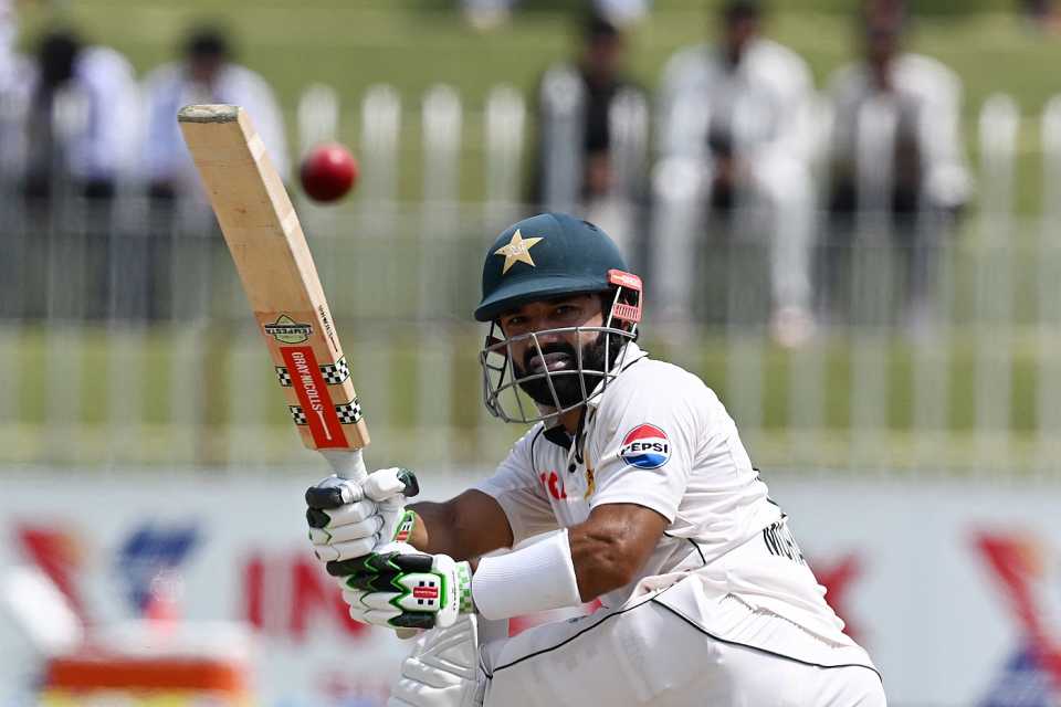 Mohammad Rizwan plays a shot behind square, Pakistan vs Bangladesh, 2nd Test, Rawalpindi, 4th day, September 2, 2024