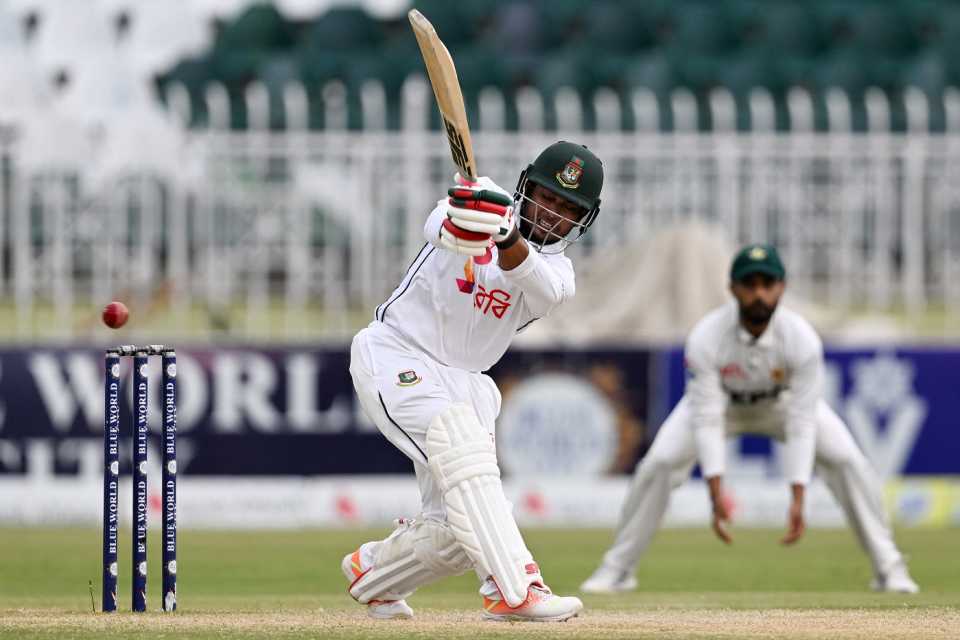 Zakir Hasan was the more aggressive of the two Bangladesh openers, Pakistan vs Bangladesh, 2nd Test, Rawalpindi, 4th day, September 2, 2024