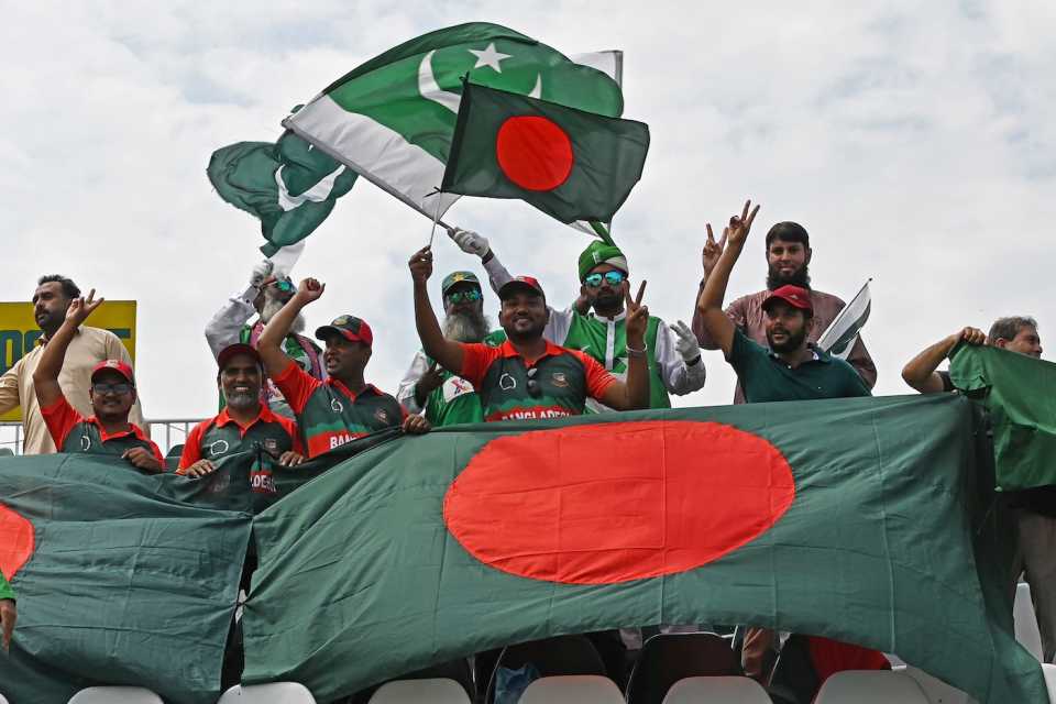 Flags of the two countries fly proudly in the stands, Pakistan vs Bangladesh, 2nd Test, Rawalpindi, 5th day, September 3, 2024