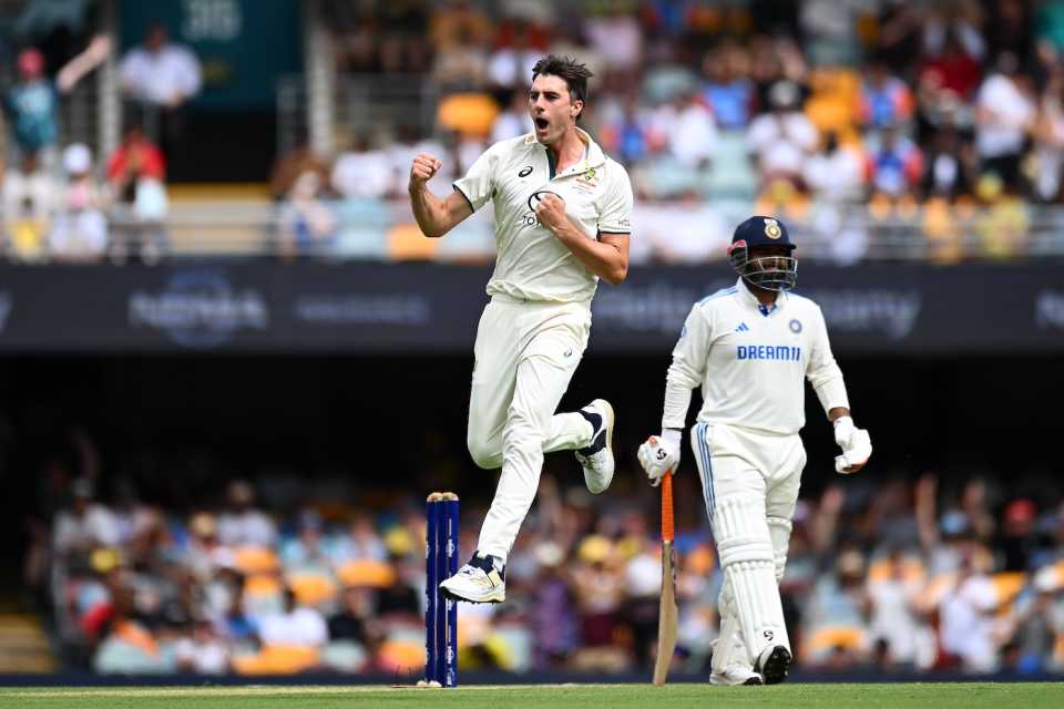 Pat Cummins celebrates Rishabh Pant‍‍`s wicket, Australia vs India, 3rd Test, Brisbane, December 16, 2024