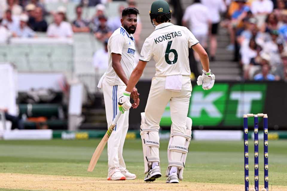 Mohammed Siraj reacts in the field, Australia vs India, 4th Test, Day 1, Melbourne, ICC World Test Championship, December 26, 2024