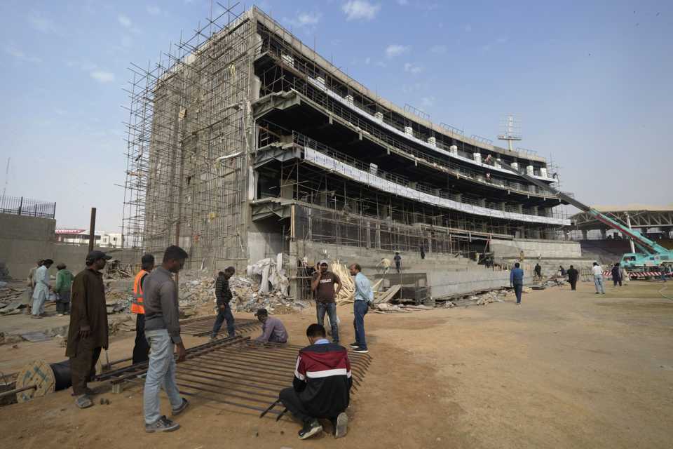 Construction goes on to get the National Stadium ready, Karachi, January 28, 2025