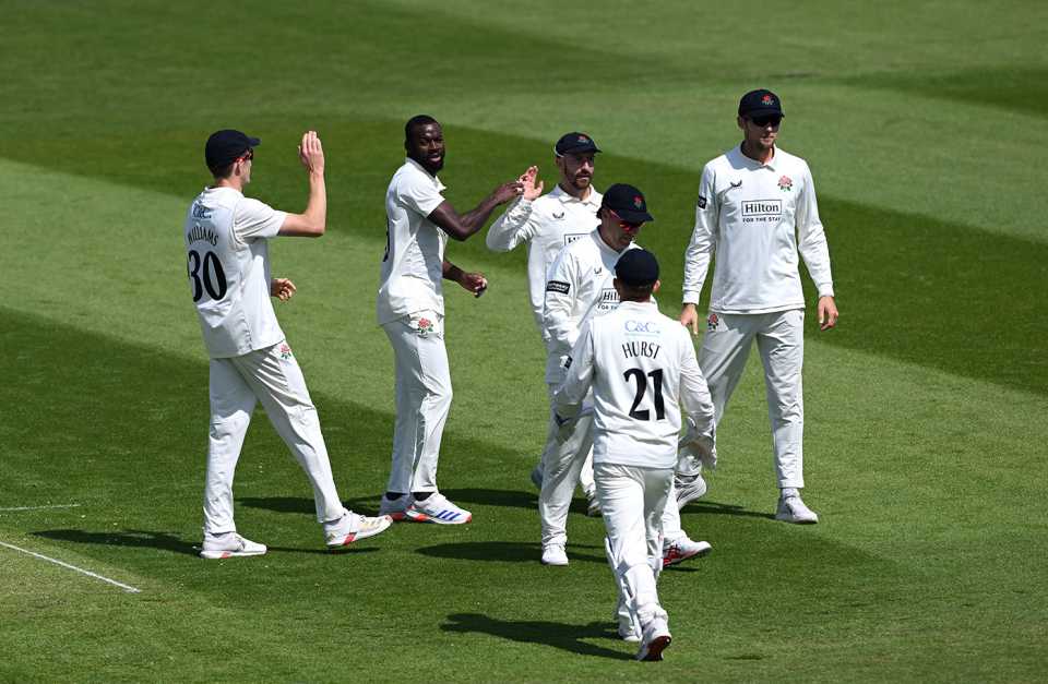 Anderson Phillip celebrates a breakthrough, Northamptonshire vs Lancashire, County Championship, Division Two, Wantage Road, May 9, 2025
