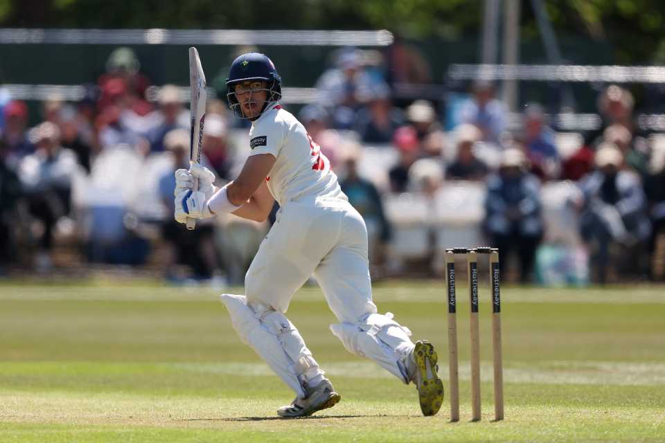 Asa Tribe works the ball to leg, Kent vs Glamorgan, County Championship, May 9, 2025