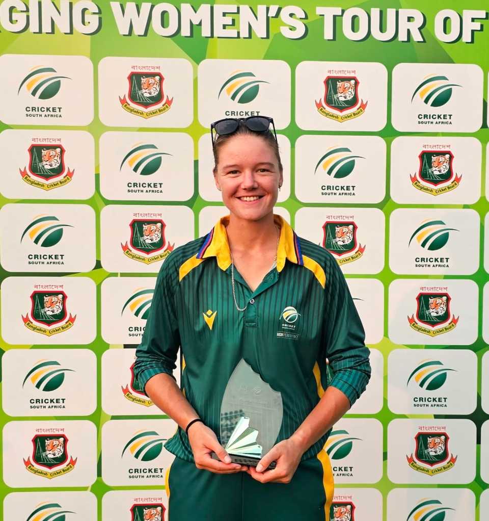 Faye Tunnicliffe was named the Player of the Series, Bangladesh Emerging vs South Africa Emerging, 3rd unofficial women's ODI, Chattogram, May 11, 2025