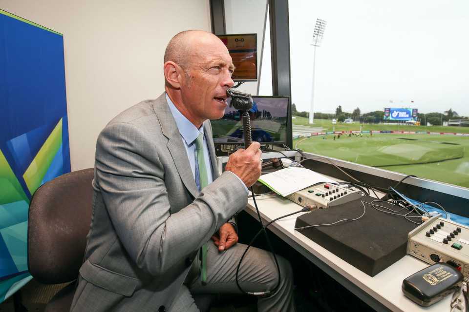 Danny Morrison in the commentary box, India vs Papua New Guinea, Under-19 World Cup 2018, Tauranga, Jan 16, 2018
