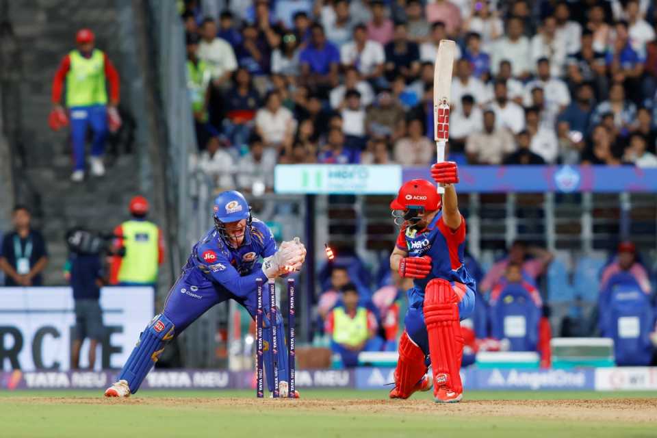 Ryan Rickelton stumps Ashutosh Sharma off Mitchell Santner's bowling, Mumbai Indians vs Delhi Capitals, IPL 2025, Mumbai, May 21, 2025
