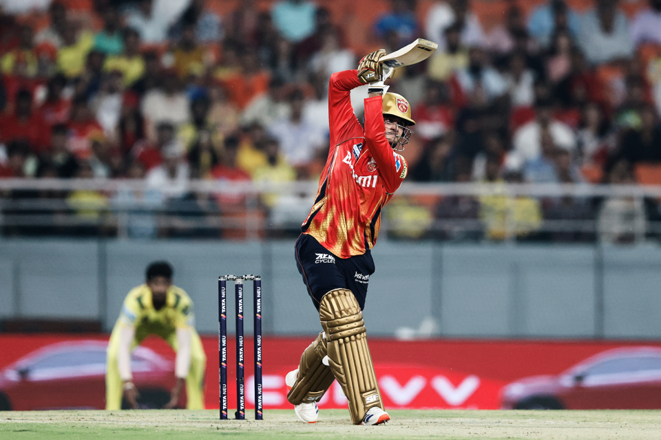 Priyansh Arya lofts the ball, Punjab Kings vs Chennai Super Kings, IPL 2025, Mullanpur, April 8, 2025