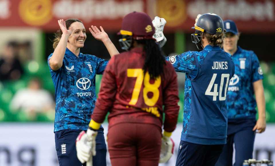 Kate Cross took her 100th ODI wicket, England vs West Indies, 2nd ODI, Grace Road, June 4, 2025