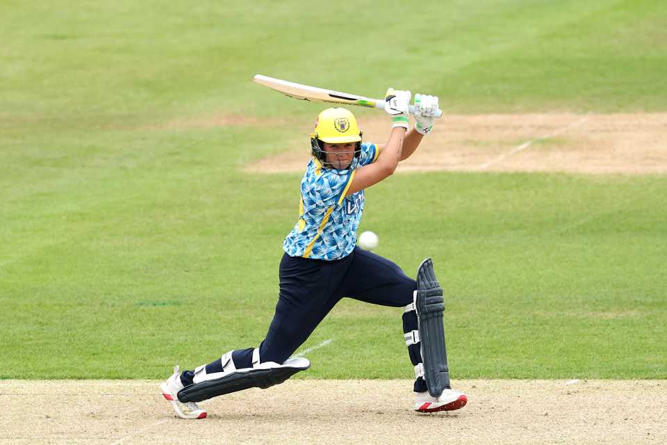 Stere Kalis launches into a drive, The Blaze vs Warwickshire, Women's T20 Blast, Trent Bridge, May 30, 2025